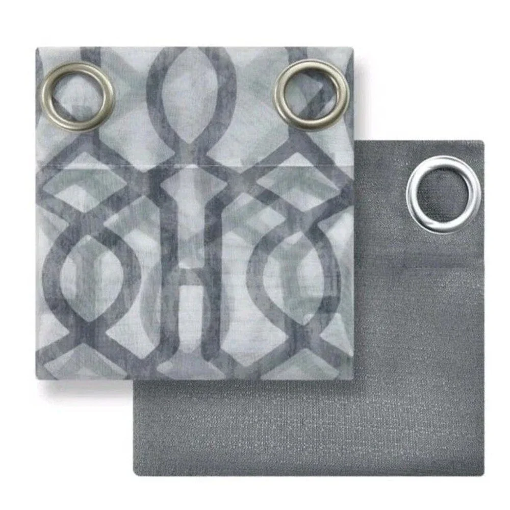 Mainstays Kingswood 4 Piece Curtain Set, 27.5x84, Grey Flannel
